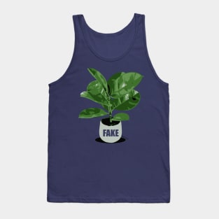 Fake Chinese rubber plant for a Green plastic watering Can - Original illustration by FOGS Tank Top